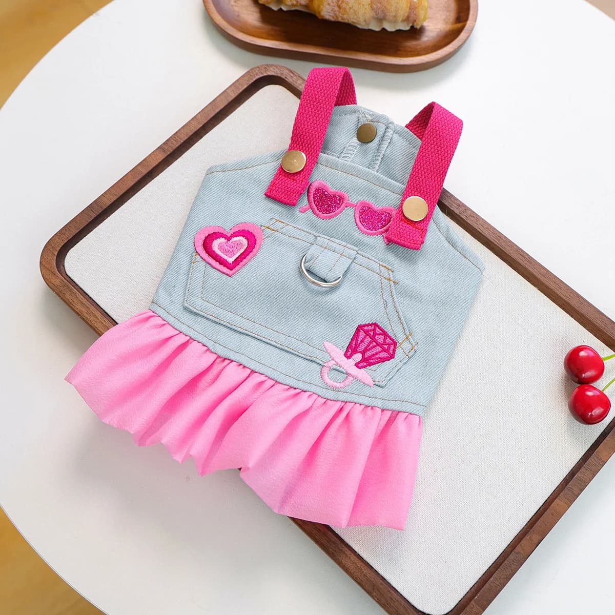 Vestitino per cani con pettorina e gonna, per passeggiate all'aperto, in jeans, per cuccioli di Shih Tzu, accessori XS-XL, autunno primavera