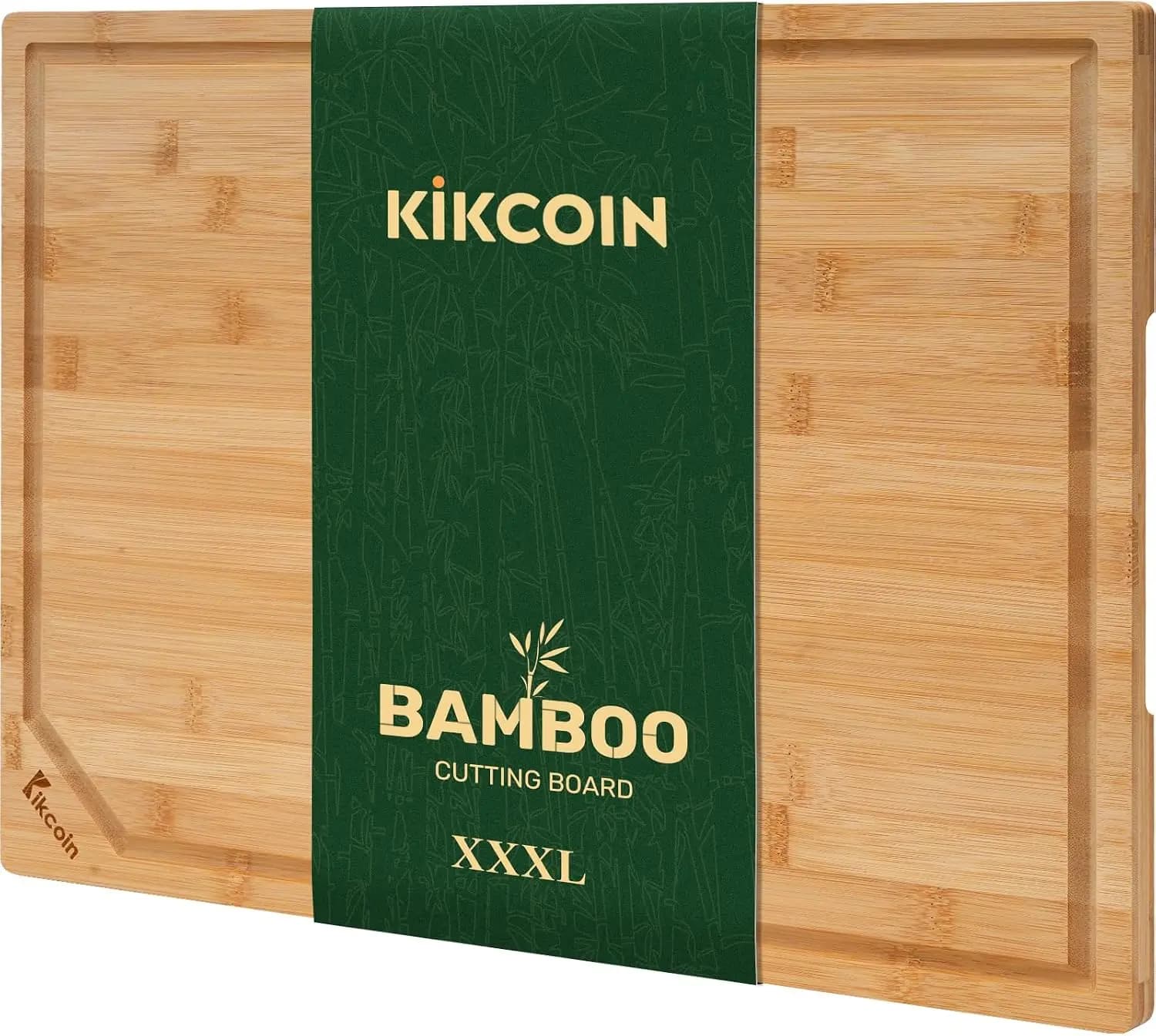 24"x18" Extra Large Bamboo Cutting Board with Deep Juice Groove & Handle, Reversible, Anti-Slip, Healthy Kitchen Chopping Board for Meat, Veggies, Cheese, Bread