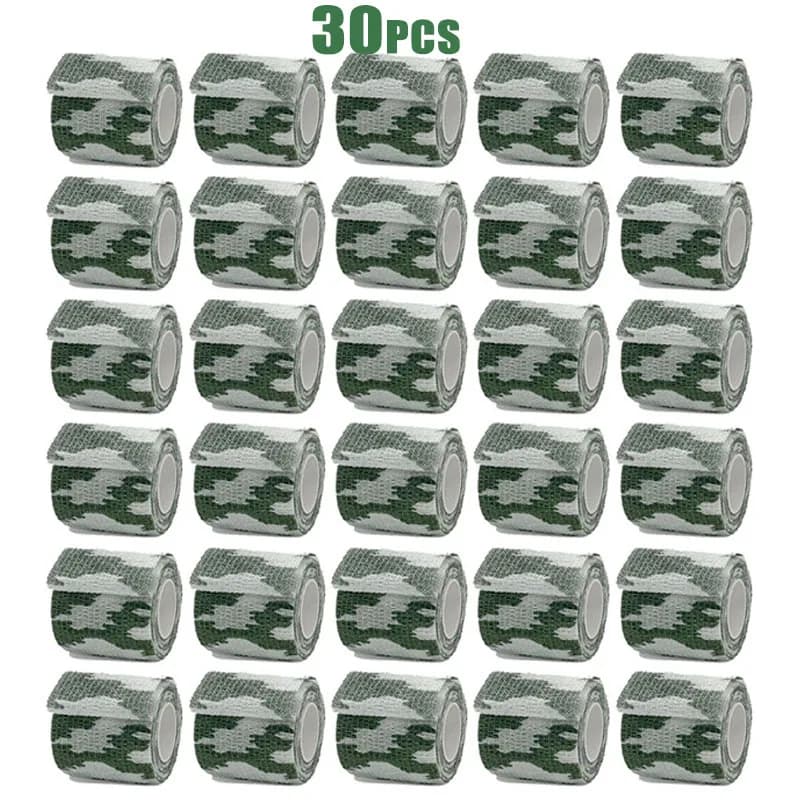 30/12/1 Pezzi Nastro Elastico Adesivo Camouflage a Fiocco di Neve per Supporto Ginocchio, Dita, Caviglia, Palmo