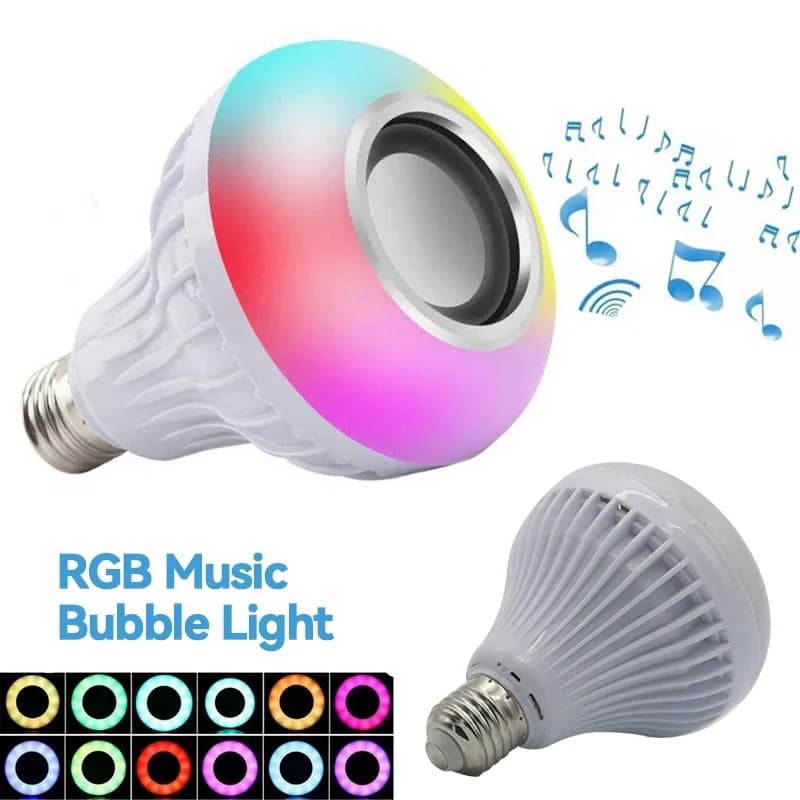 Lampadina musicale LED Bluetooth RGB Cambia colore colorato Lampadine con telecomando wireless Con lampadina intelligente per altoparlante