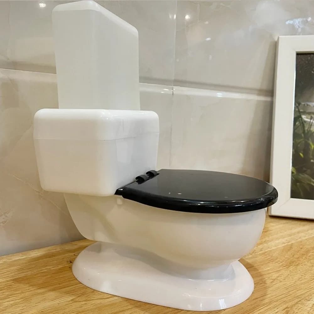 Dispenser d'Acqua per Animali Domestici a Forma di WC, Ciotola per Cibo con Coperchio Rimovibile, 650 ML, per Alimentazione e Abbeveraggio