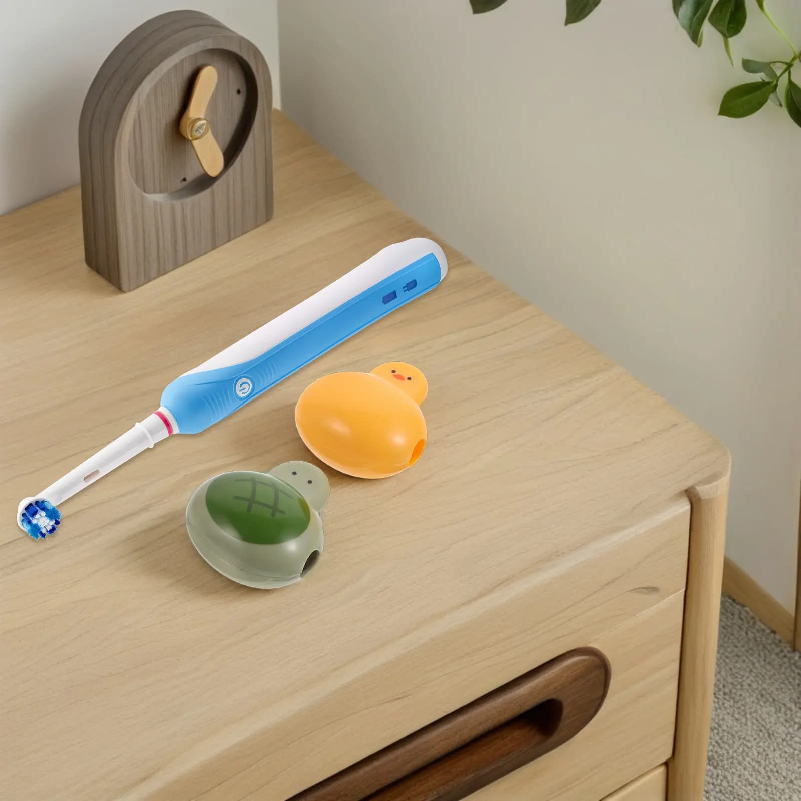 2 Pieces Covers Animal Toothbrush Carton Animato Tartaruga, Protective Caps for Travel, Protection Head Brush Electric