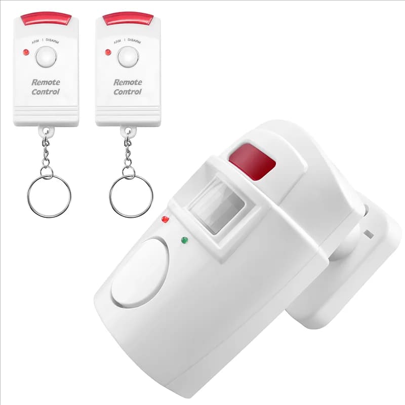 [NUOVO A09R!] Allarme con sensore di movimento a infrarossi - Allarme antifurto con 2 telecomandi, adatto per casa/garage/negozi