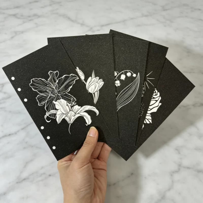 Divisori per Quaderno A5 A6 con Motivo Floreale Scintillante, Accessori per Agenda e Cancelleria