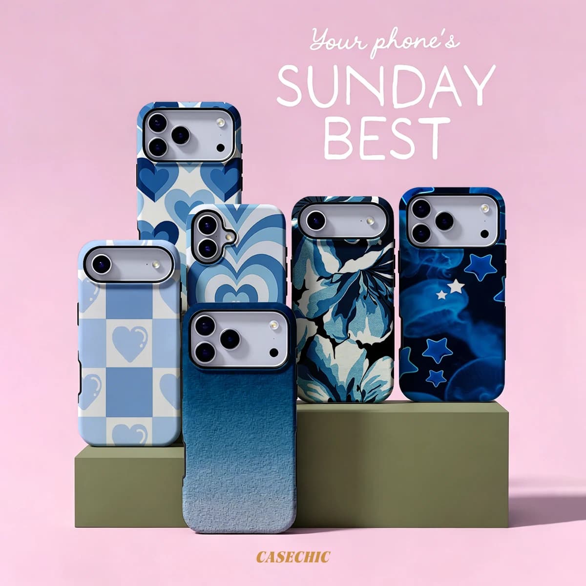 Blue Gradient Texture For Case For iPhone 17 16 15 Pro Max TPU & Anti-Scratch Outer Shell Raised Screen Edge Stylish Design