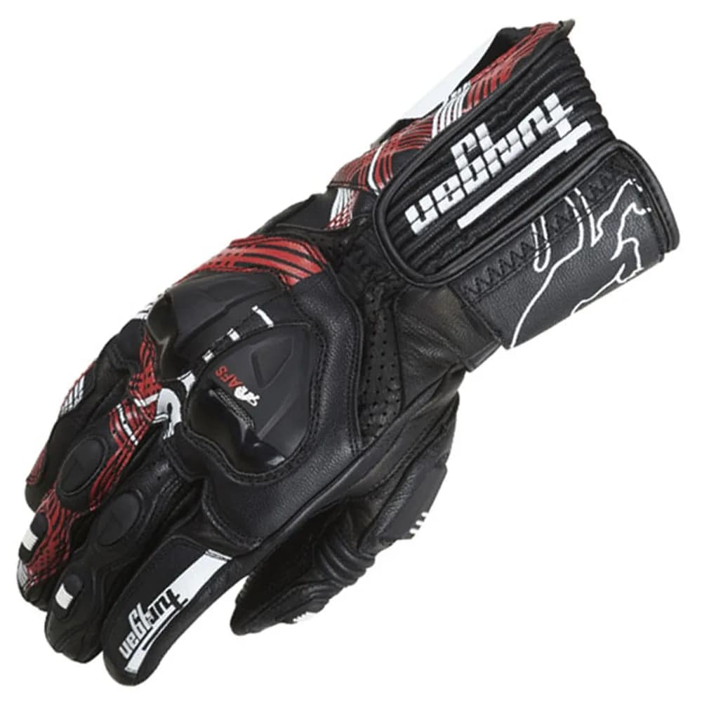 Furygan AFS 19 Guanti da moto Guanti da equitazione traspiranti indossabili in pelle Guanti lunghi con protezione anticaduta in fibra di carbonio da cavaliere