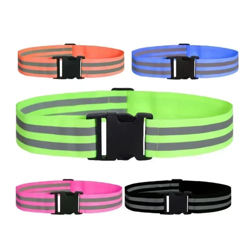 Elastic Reflective Belt for Cycling Sport High Visibility Night Safety Men Women's Waist Adjustable Reflective Belt