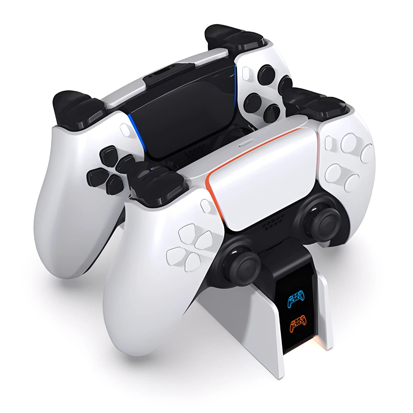 Stazione di ricarica per controller RGB per PS5 Doppio caricatore rapido Indicatore RGB Docking station per supporto di ricarica per accessori di gioco PS5