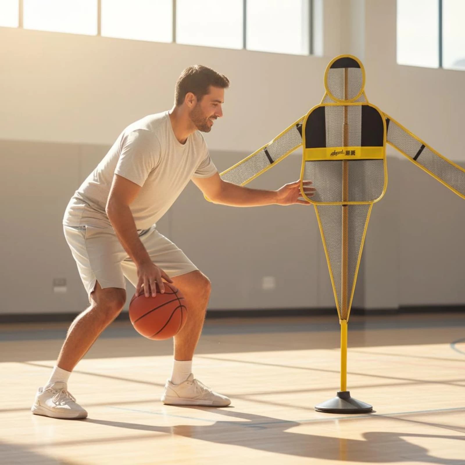 Basketball Defender Mannequin Indoor Outdoor Use Protective Obstacle Man Arms-Raised Protective Mannequin Easy Setup