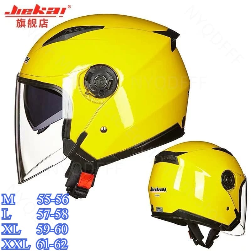 JIEKAI Electric Bicycle Helmet Double Lens Summer Half Helmet Sunscreen Waterproof Universal Helmet