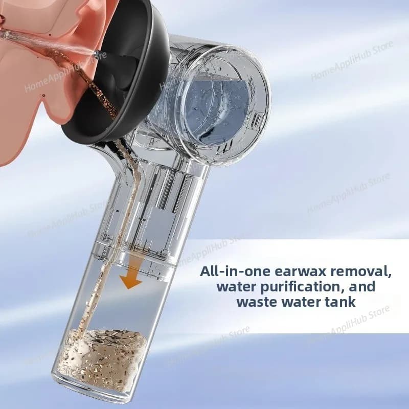 Irrigatore elettrico per le orecchie per la rimozione del cerume, detergente per il lavaggio delle orecchie, asciugatrice per le orecchie, pulizia dell'irrigazione per adulti e bambini
