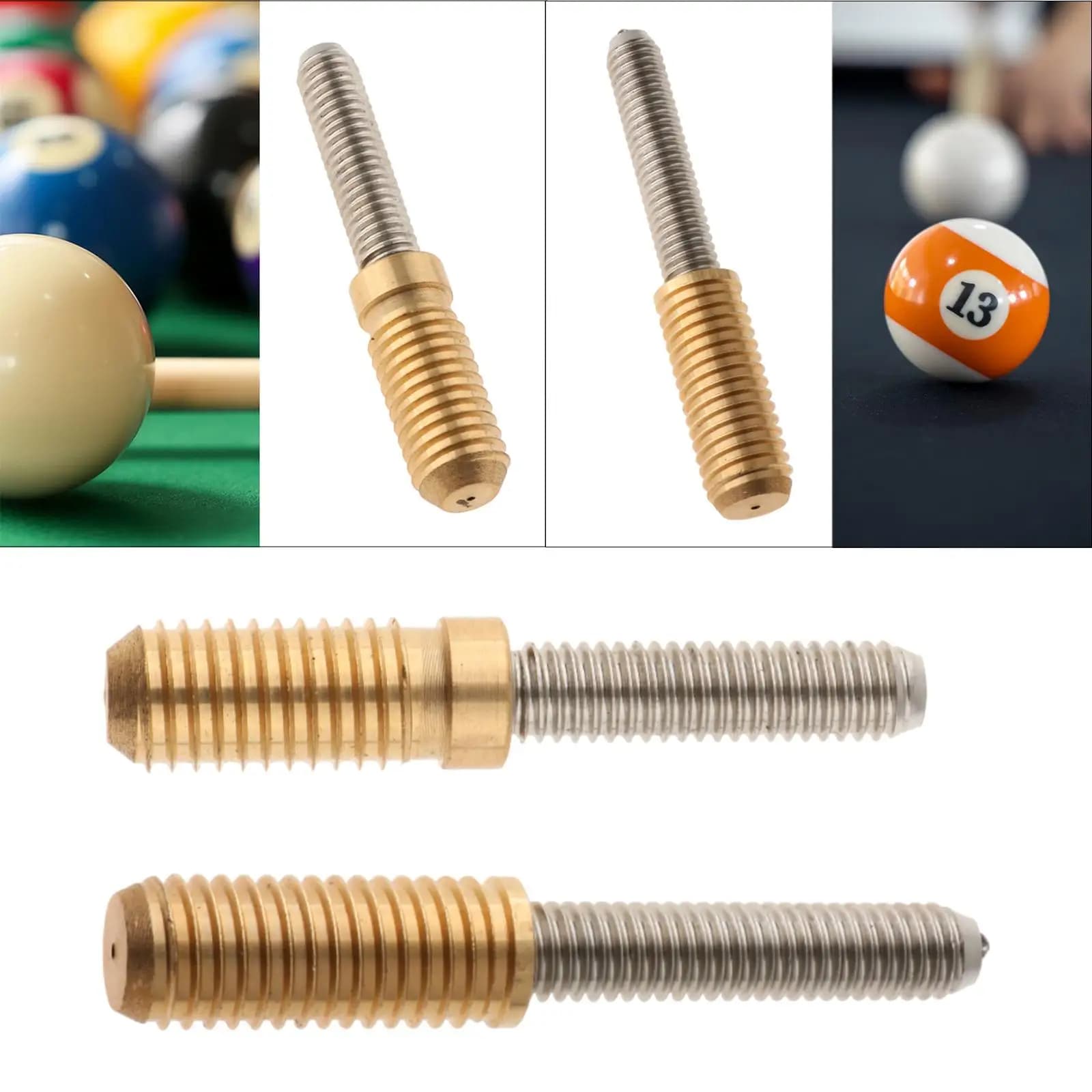 Billiard Pool Cue Joint Pin Insert Stainless Steel Copper Extension Screw Pool Accessories for Billiard Cue Repair