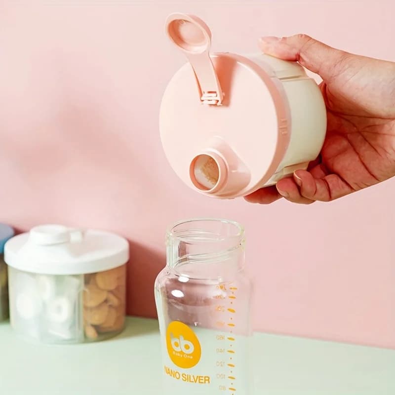 Contenitore Rotante per Latte in Polvere a 4 Scomparti, Dispenser Portatile, Facile da Pulire per Viaggi e Uso Quotidiano