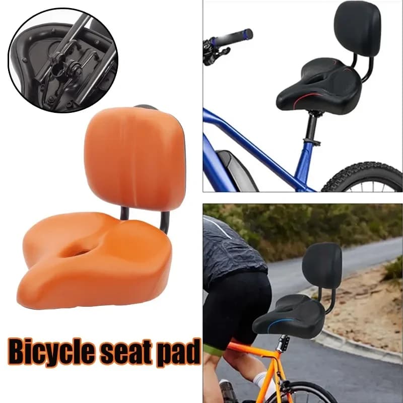 Cuscino per sella di bicicletta elettrica con schienale, ampio e confortevole, per triciclo, bici fitness, ergonomico, largo.