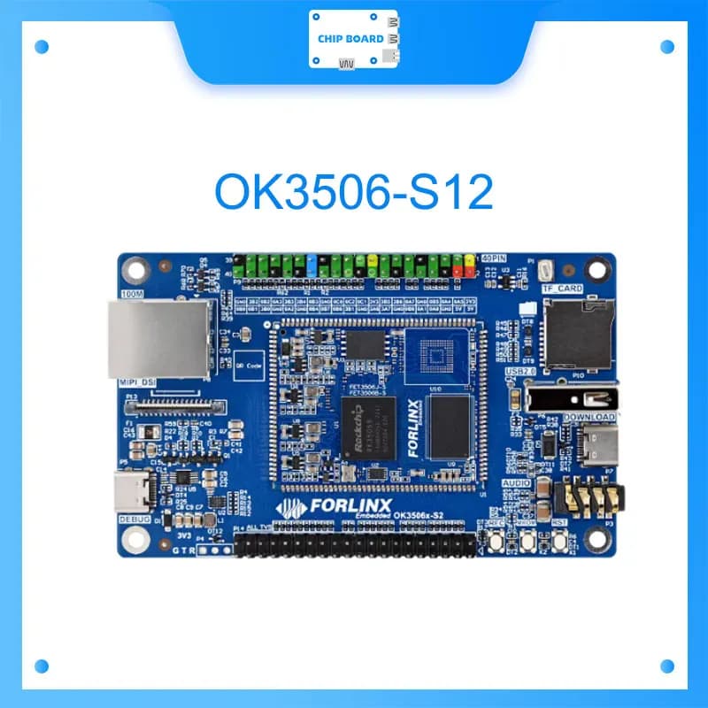 Forlinx OK3506-S12 mini SBC with Rockchip ARM core, low consumption design and interfaces compatible with Raspberry Pi