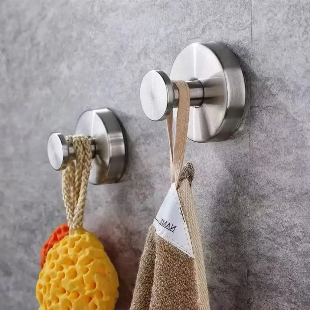 6/1PC Stainless Steel Suction Cup Hooks Punch-free Wall Mounted Hook Hanging Towel Holder Bathroom Kitchen Vacuum Suction Cup