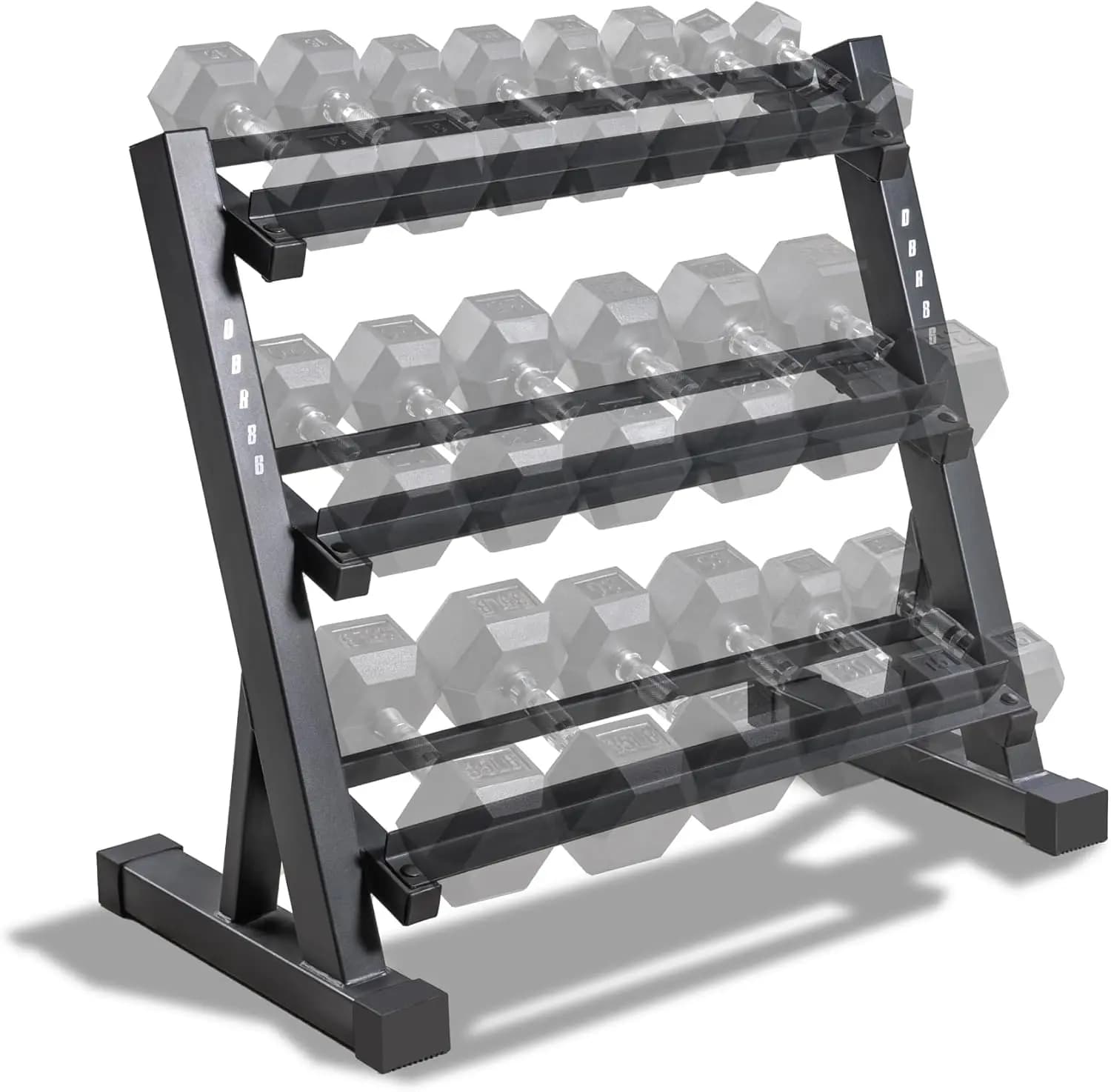 Organizzatore per Attrezzature da Palestra Domestica, in Metallo, Marrone, per Pesi, Kettlebell e Dischi di Carico