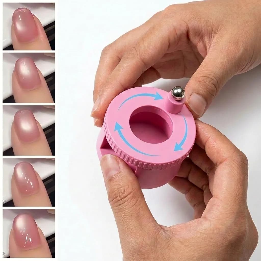 Magnete rotante a 360° per effetto occhio di gatto, strumento magnetico per unghie, per smalto gel magnetico, accessori per nail art, design a flusso facile.