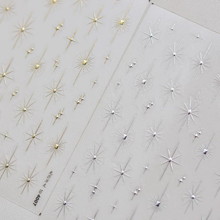 1 pz Adesivi per unghie 5D con effetto oro in rilievo, polvere laser, adesivi scintillanti oro e argento per unghie, decorazioni per unghie da matrimonio, decalcomanie