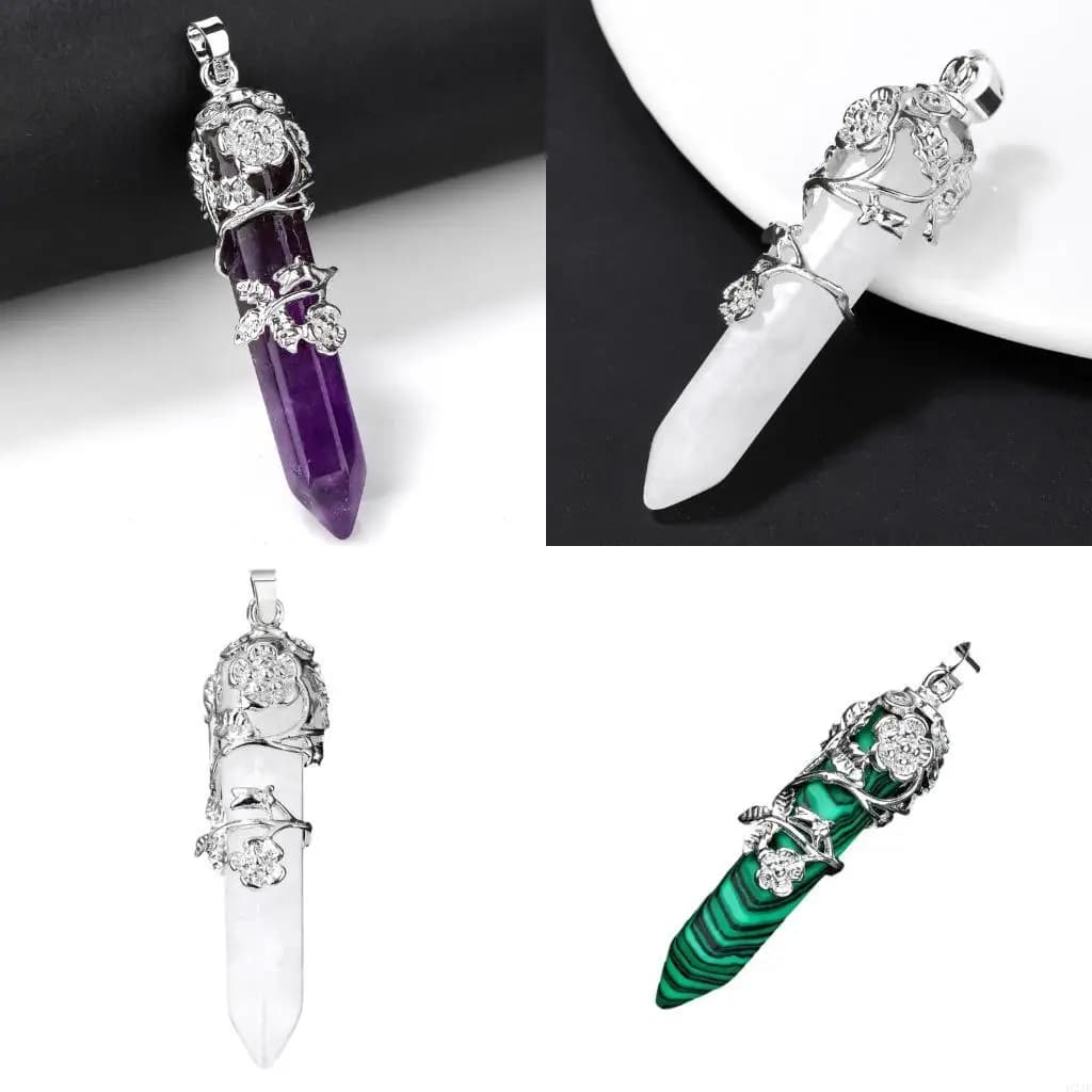 Accessori in pietra quarzo con ciondolo gioielli in cristallo a forma cono contemporaneo