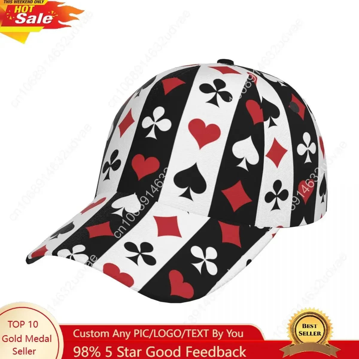 Poker Red Black Alice In Wonderland Outdoor Sport Caps Baseball Hat Men Women Visor Cap Cap Street Hip Hop Caps golf hat men