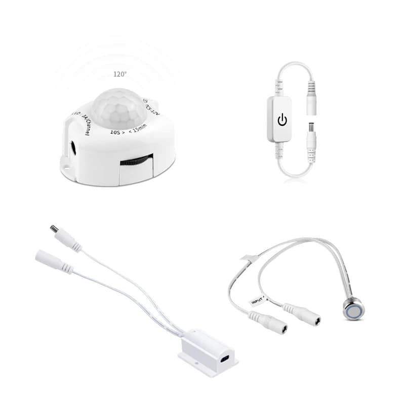 Interruttore del sensore di movimento PIR con dimmer tattile per porta dell'armadio DC 12V per barra luminosa a nastro a strisce LED