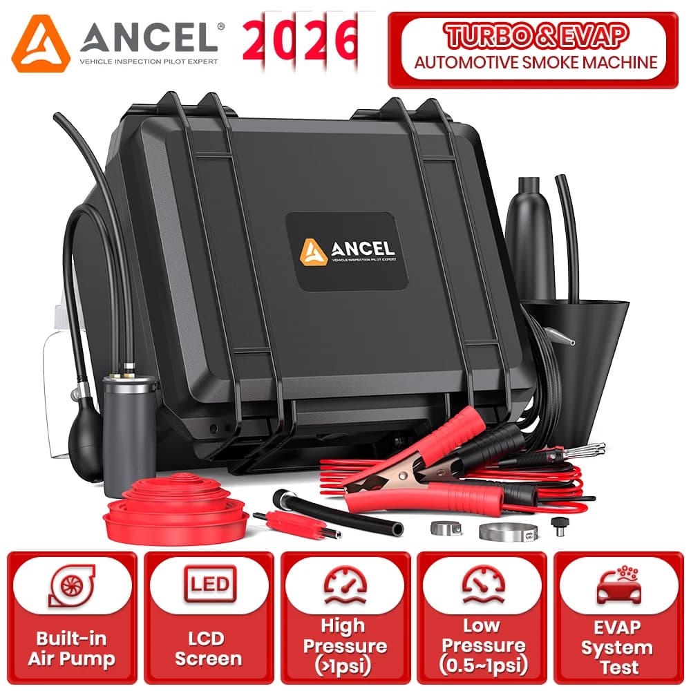 ANCEL L8000 Turbo Smoke Machine LCD Screen EVAP System Tester Pipe Leakage Analyzer Built-in Air Pump Car Smoke Detector