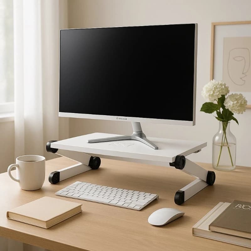 Supporto per monitor regolabile in altezza Supporto per display da tavolo da scrivania Staffa per schermo per PC per laptop per workstation da ufficio