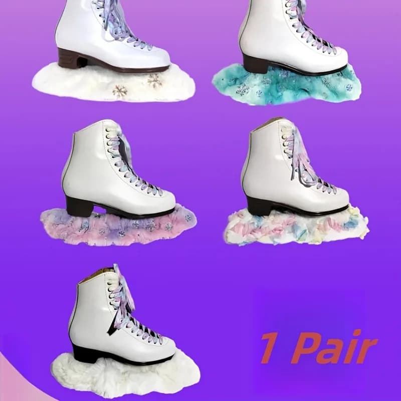 1 paio di coperture protettive per scarpe da pattinaggio su ghiaccio, in tessuto spandex, morbide, assorbenti, antigraffio e antipolvere