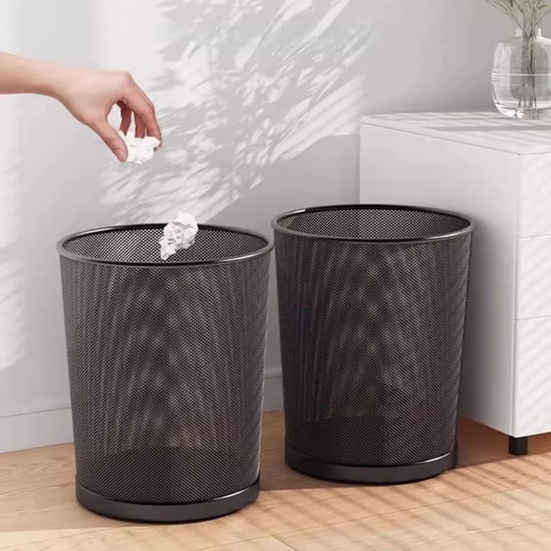 9L 1PC Heavy Duty Metal Mesh Trash Can, Rustproof Wire Waste Bin, Sturdy Open Top Garbage Basket for Home Kitchen Office Decor