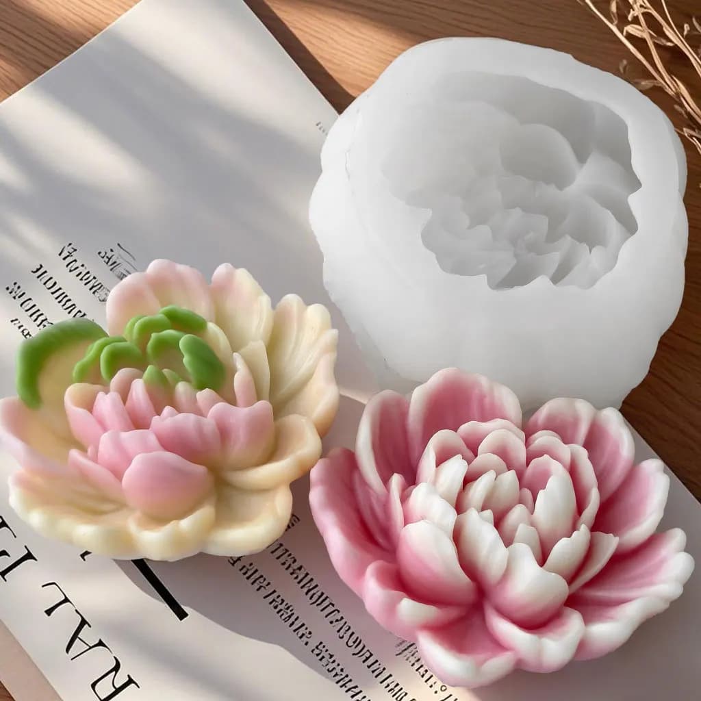 Stampo in silicone per fiori di rosa fai-da-te Candela aromatica fatta a mano Forma di gesso Ornamenti Stampo per sapone Candela per realizzare forniture