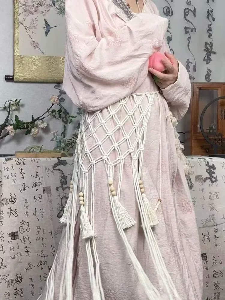 2025 Nuovo tessuto e sciarpa avvolgente in vita da donna etnico antico Sle Faionable gonna con cintura Accory Fre design originale