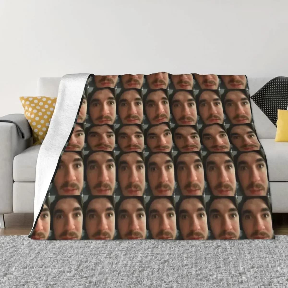 Jschlatt Coperta da gioco Cartoon Flanella Divertenti coperte calde per la copertura della sedia del divano Primavera/Autunno