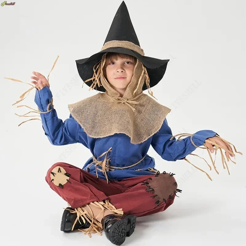 3.a;6\m/Unsex Halloween Cospaly Costume The Wizard Of Oz Pumpkin Patch Scarecrow Carnival Party Horror Ghosts Clown Fancg;8'l/7,