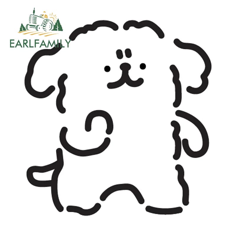 EARLFAMILY Car Stickers with cute dog Maltese, scratch-resistant PVC decoration, vibrant and attractive, for fishing boxes