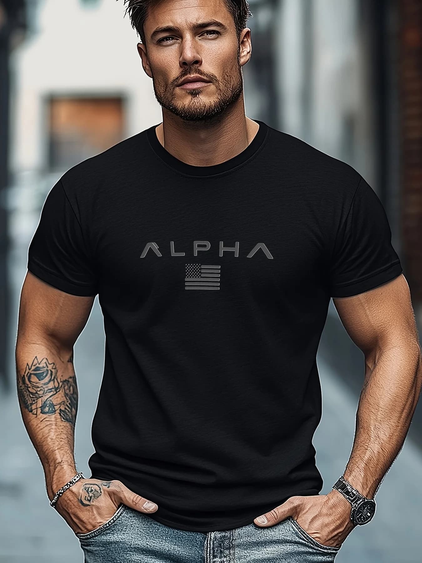 T-shirt da uomo estiva in cotone 100% alla moda, casual, sportiva, con stampa di uccelli, girocollo, manica corta