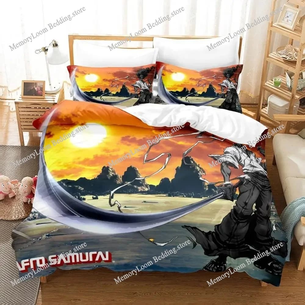 3d Printing Game Afro Samurai Bedding Set Cartoon Anime Adult Kid Bedroom Duvet Cover Sets 3D Print Kawaii Girls