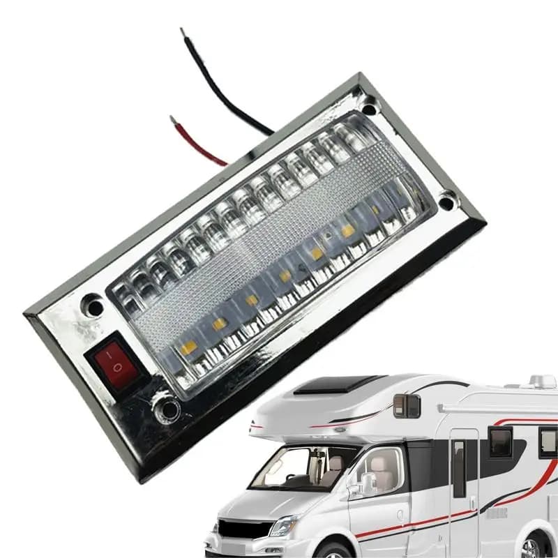Lampada da lettura per auto a pannello a LED per camper, tetto per camper, luce a LED ultra luminosa, 12v-24v, con pulsante on/off per camion furgone