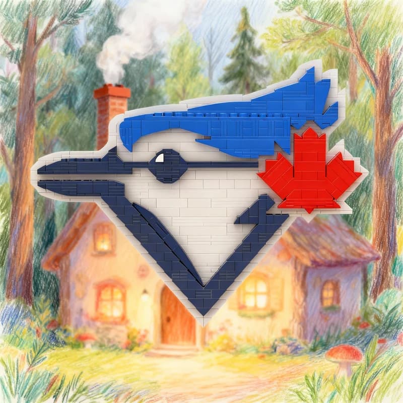 611 Pezzi MOC Logo dei Toronto Blue Jays, Modello Sportivo Appendibile, Blocchi da Costruzione, Giocattoli Educativi, Regalo di Natale