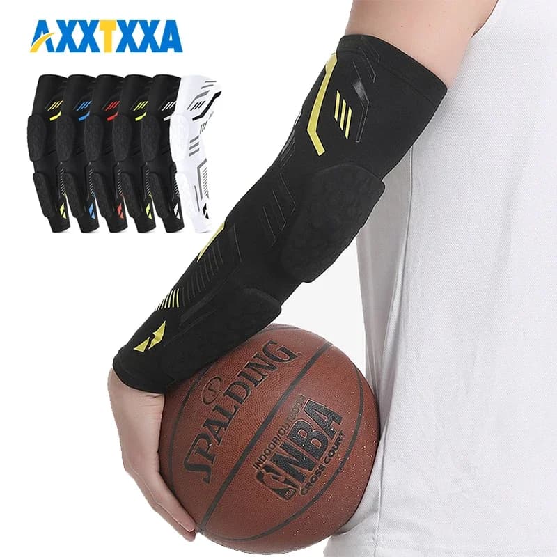1 pz aggiunto maniche braccio antiurto gomiti avambraccio protezione compressione supporto per pallacanestro pallavolo