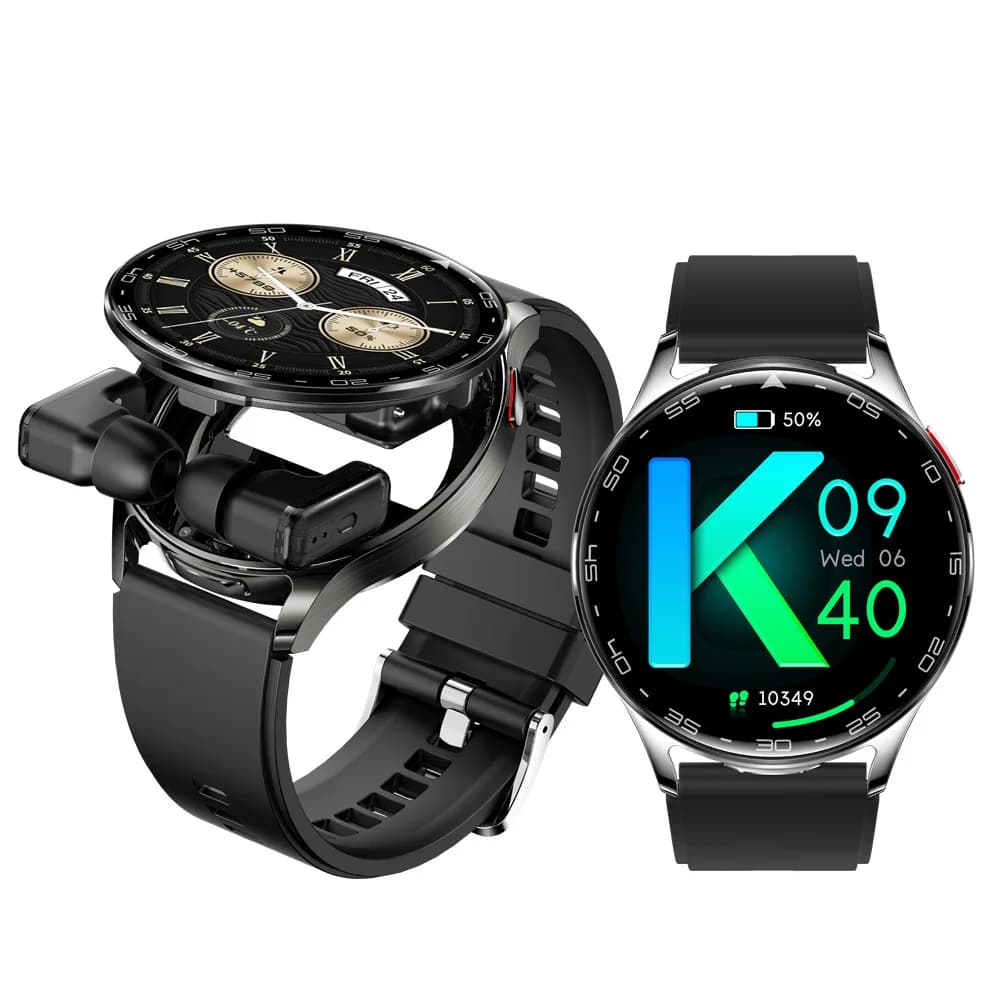 Smartwatch T97 con Auricolari TWS, Chiamate, Monitoraggio Frequenza Cardiaca, SpO2, Sport, Musica e Salute