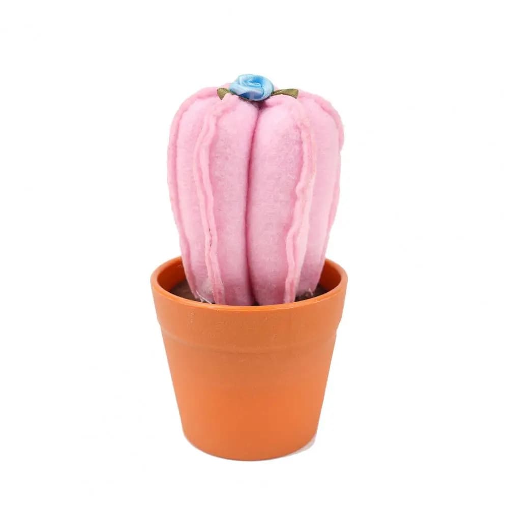 Artificial Cactus Decor No Maintenance Home Ornament Handmade Cactus Ornaments Soft Fabric Mini Potted Plants for Home