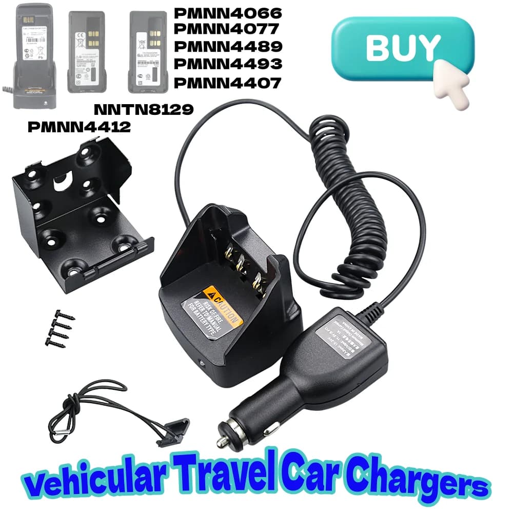 Caricabatteria da viaggio veicolare per Motorola DP2400 DP2600 DP4000e DP4400e DP4401 DP4801e DP4800e DP3401 APX900 APX1000 APX2000