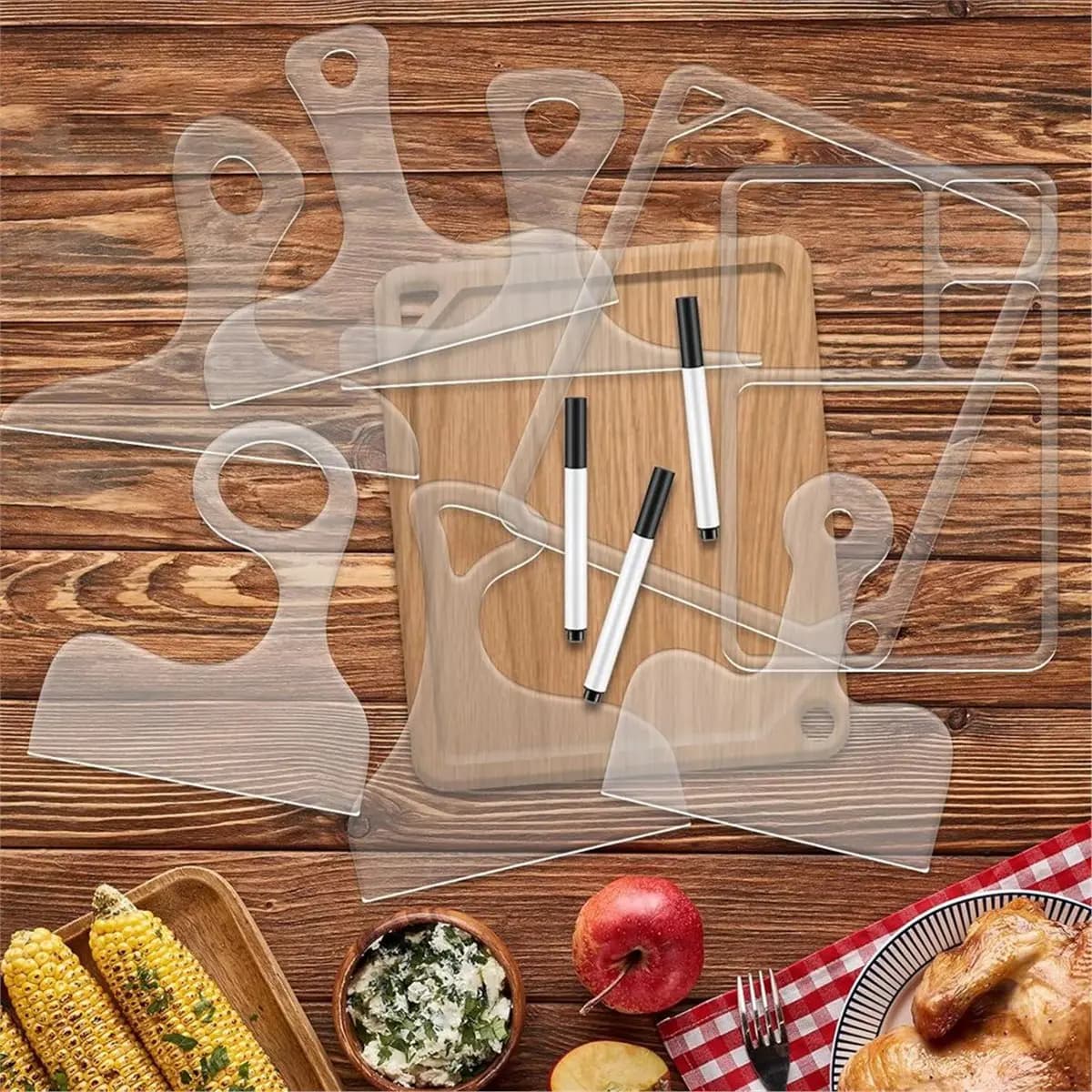 A77K Router Templates for Woodworking,Acrylic Charcuterie Board Handle Template Angled Curvy Tracing Stencils Cut Guide Tools
