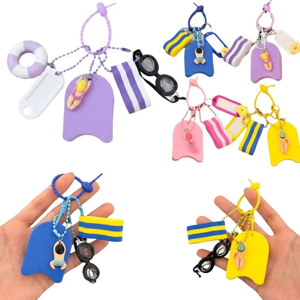 Swimming Goggles Funny Floating Key Ring Colorful Fashion Diving Series Keychain Hanging Creative Swimming Keychain Gift