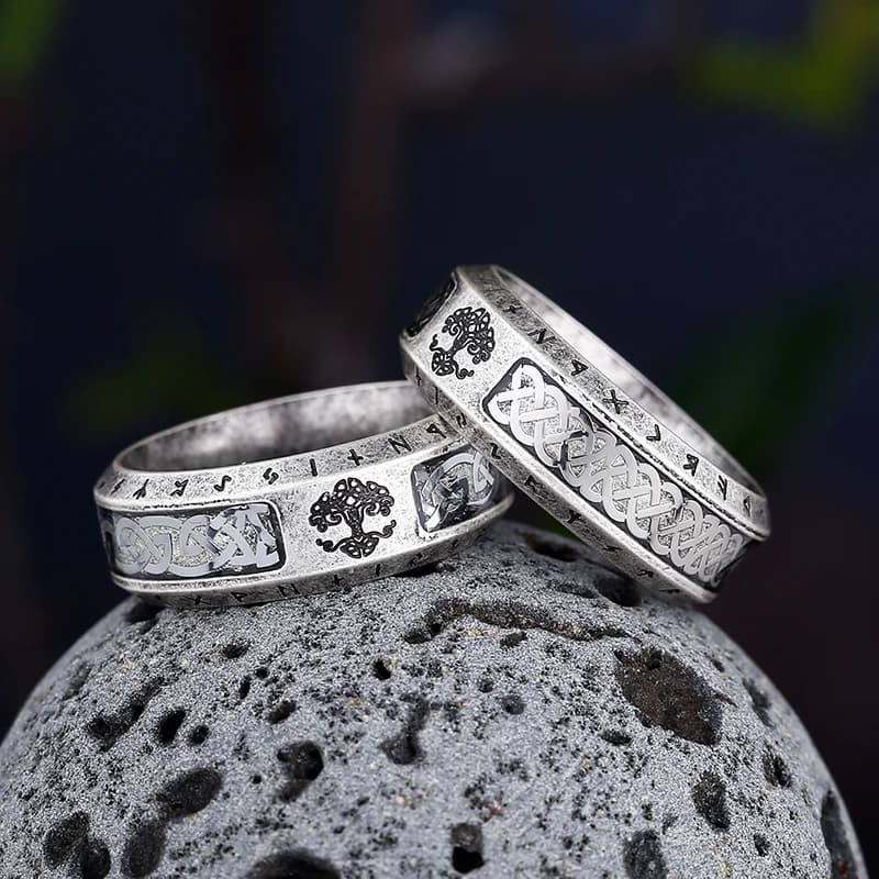 Regalo di san valentino Nordic Viking Tree Of life Rings For Men Stainless Steele Vintage Celtic Knot Ring amuleto gioielli all'ingrosso