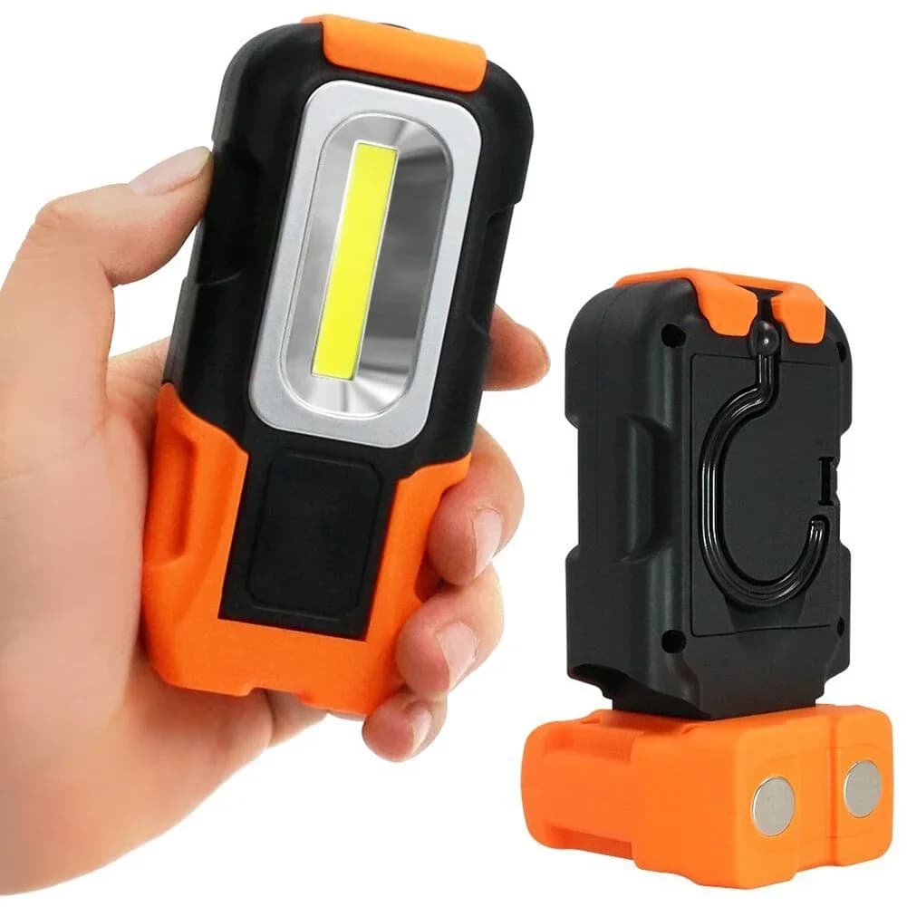 Luce da lavoro a LED portatile 200 lumen 5000K luce diurna torcia a pannocchia Base magnetica gancio appeso per riparazione auto emergenza oscurante