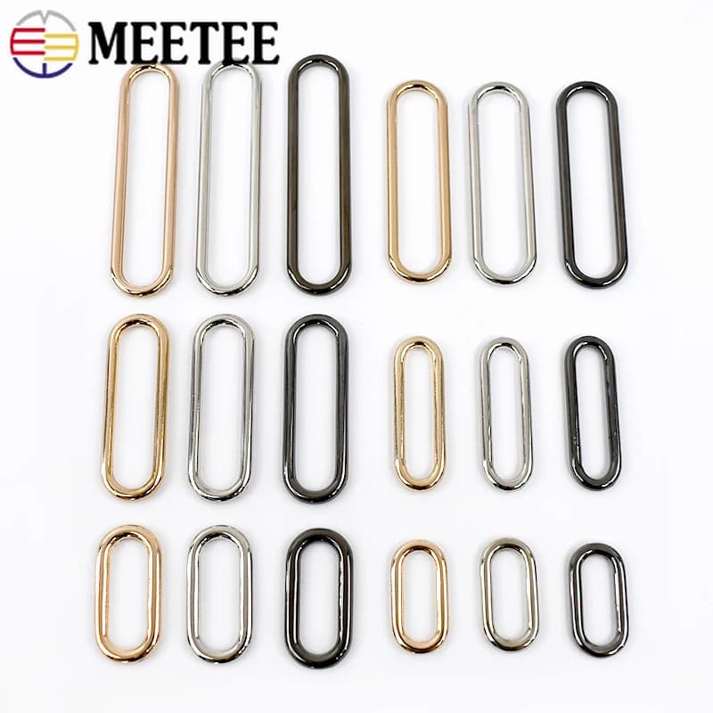 10 Pz 15-60mm Metallo O Anelli Fibbie Per Zaino Fibbia Tessitura Cintura Chiusura Gancio Borsa Strap Regolatore Accessori Per Cucire FAI DA TE