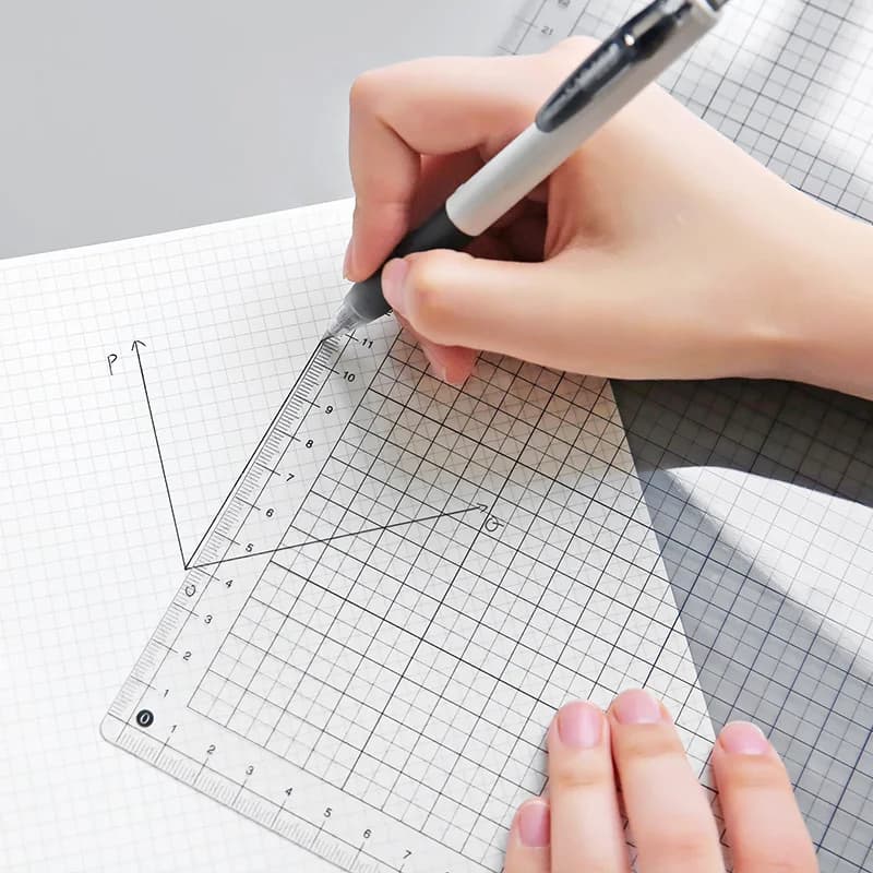 Lavagna righello trasparente A4 B5 Studenti Tappetino da scrivania Griglia in PVC Tappetini da taglio per cucire Appunti da disegno Forniture di misurazione