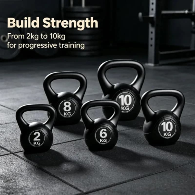 Black Kettlebell Solid Dumbbell Home Gym Fitness Strength Training Equipment